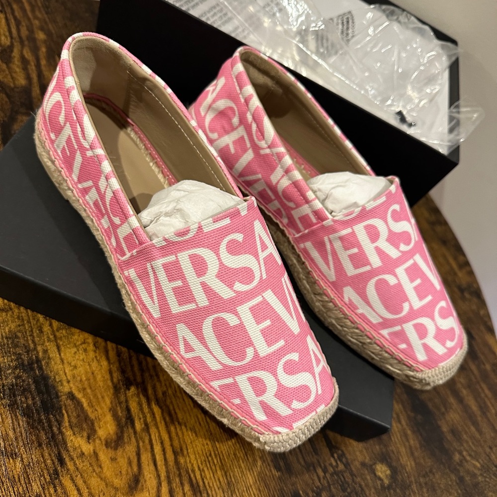 Authentic, pink Versace espadrilles | Size 38/7.5 (US)